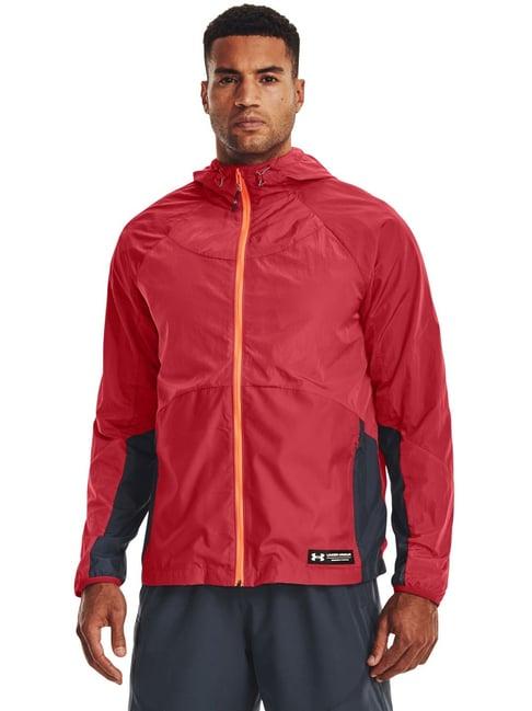 under armour red regular fit sports hoodie