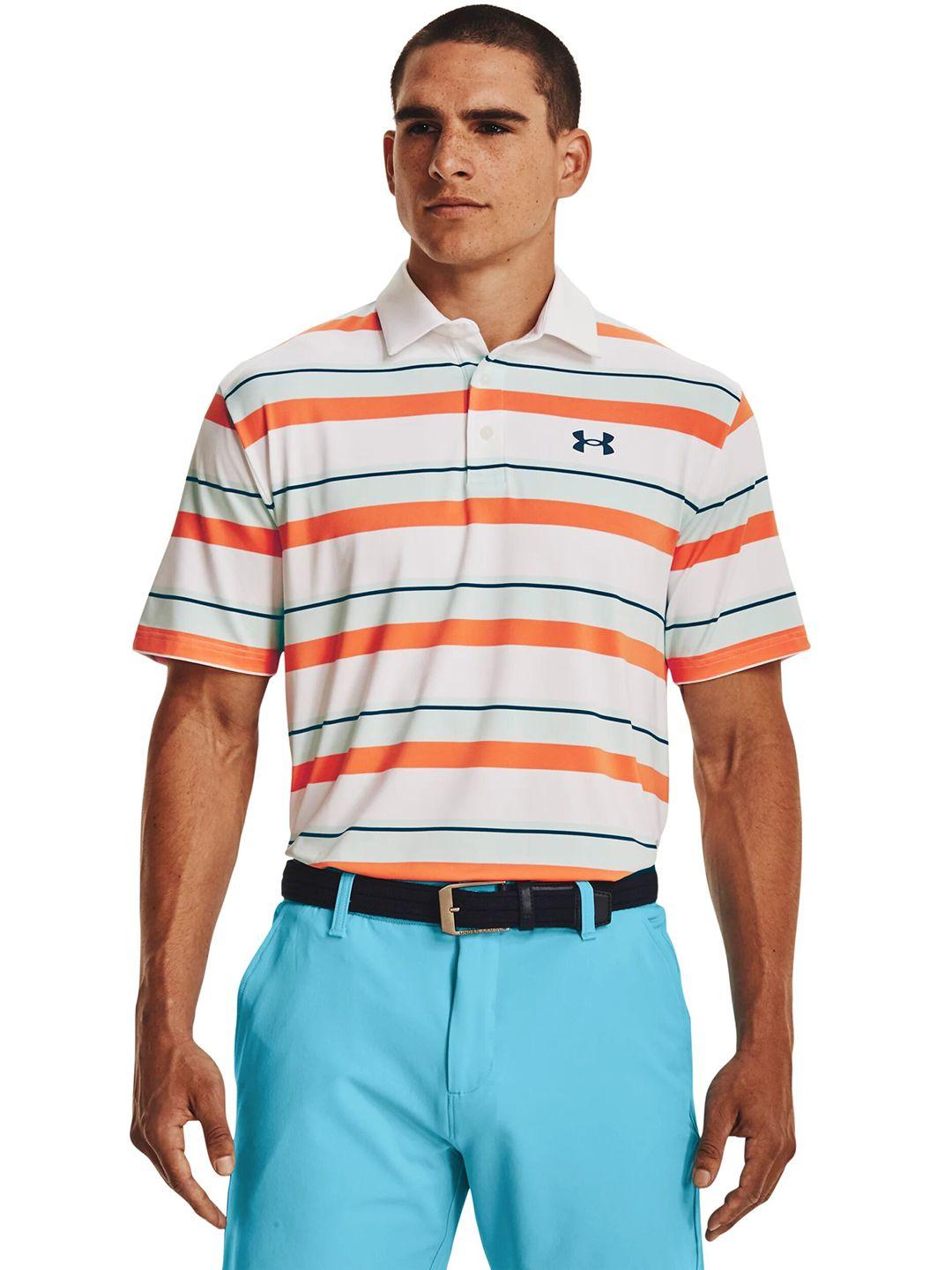 under armour striped polo collar loose t-shirt