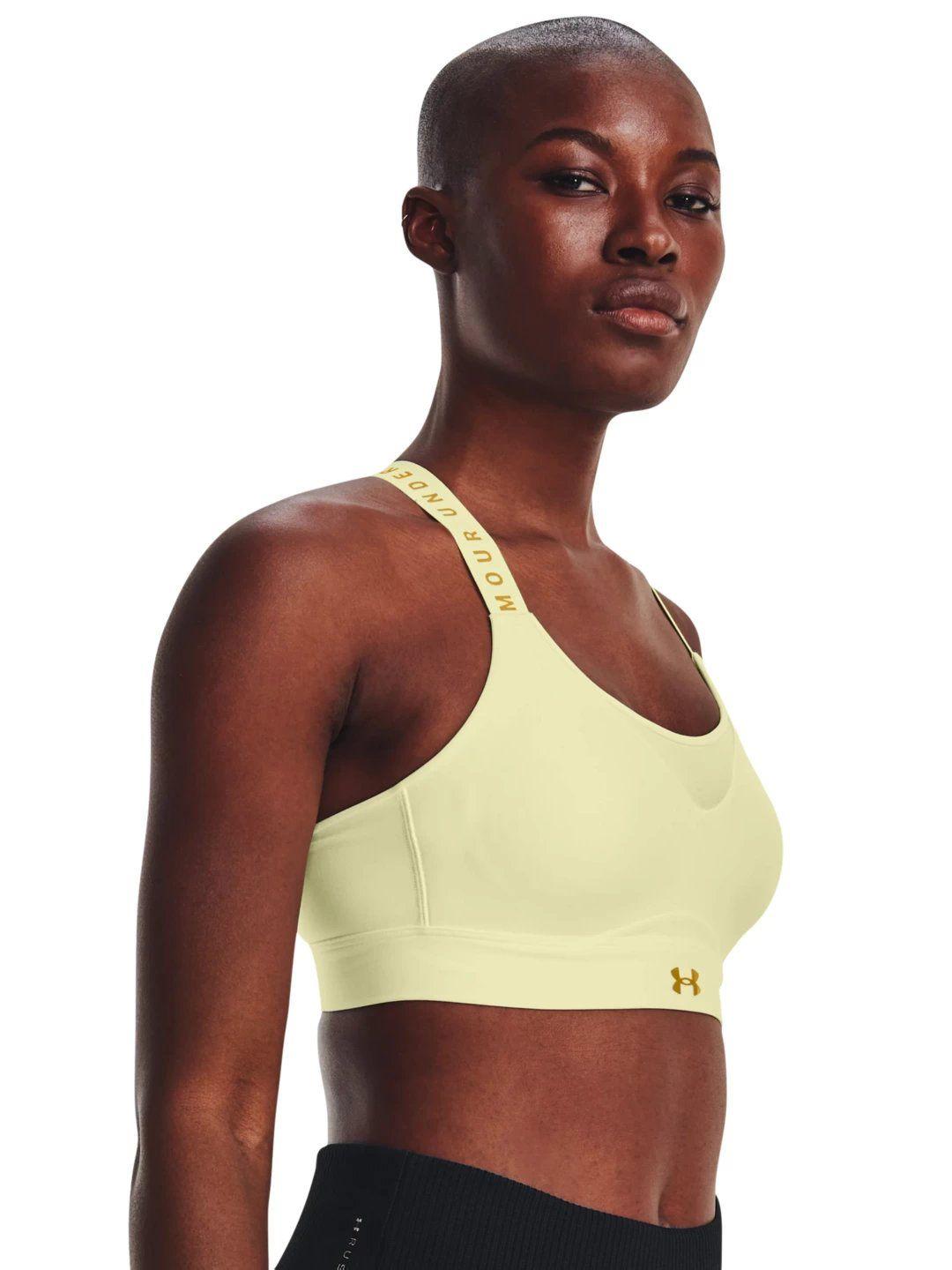 under armour ua infinity typography printed full coverage lightly padded sports bra