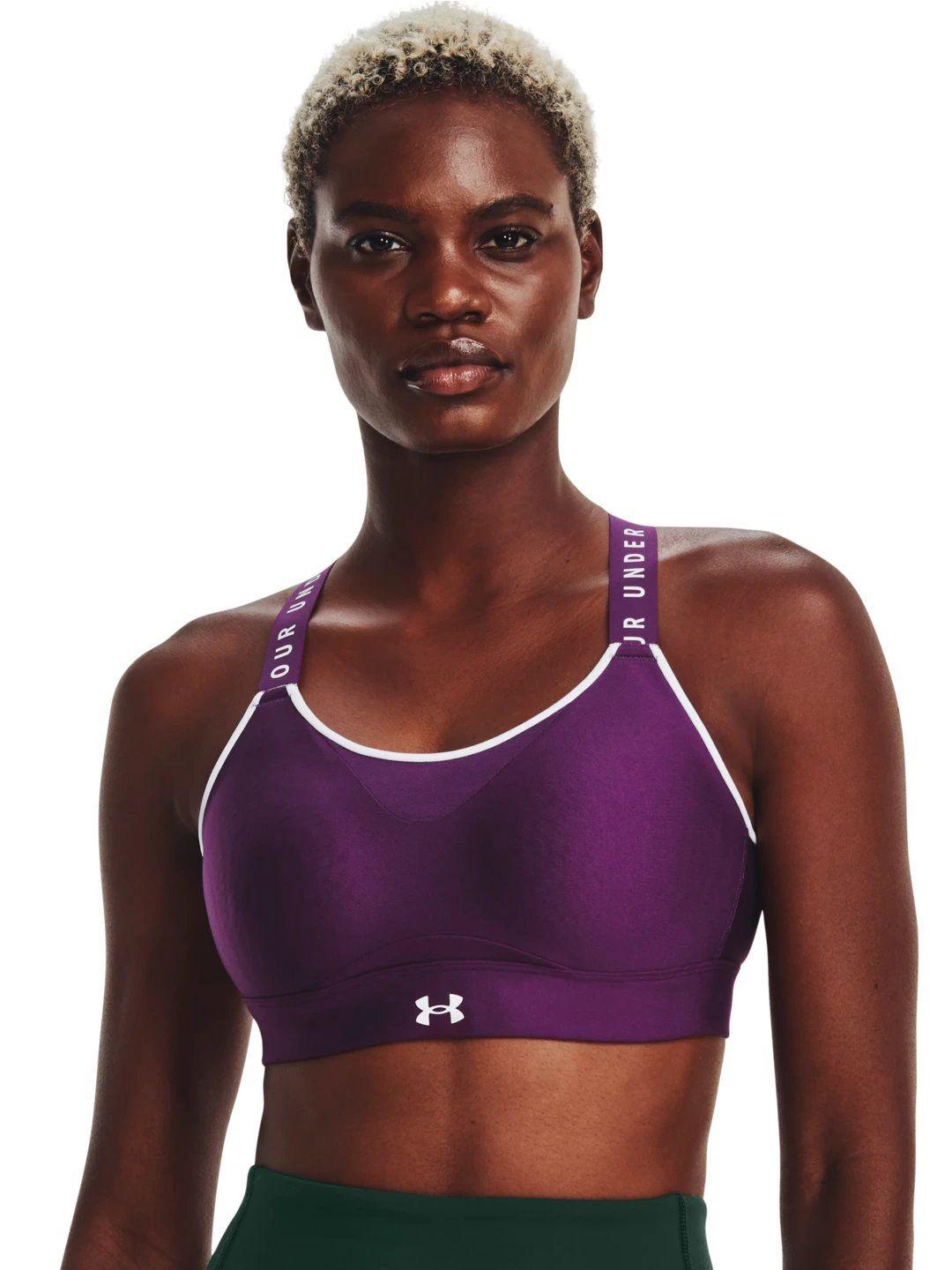 under armour ua infinity typography printed full coverage lightly padded sports bra