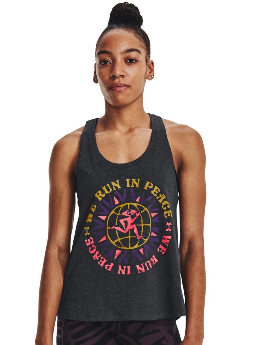 under armour ua run in peace typography printed relaxed-fit sleeveless t-shirt