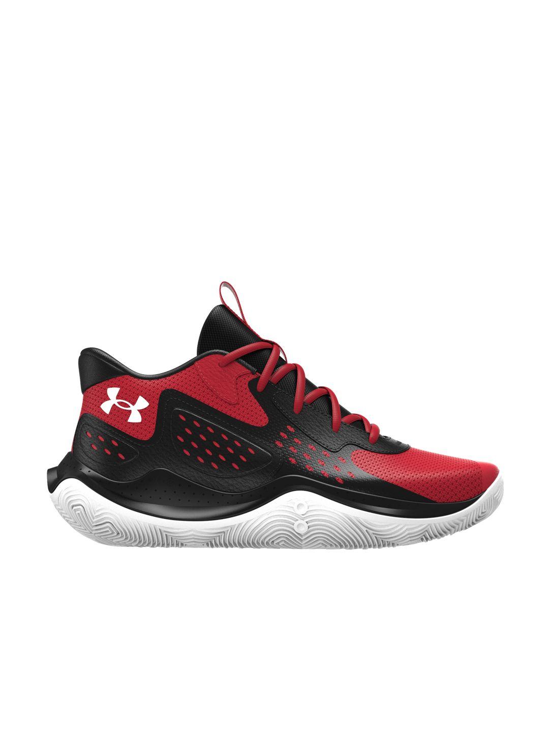 under armour unisex red leather basketball shoes