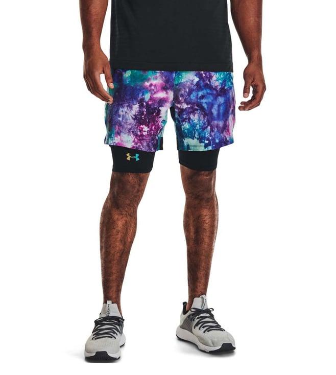 under armour vanish purple printed slim fit training shorts