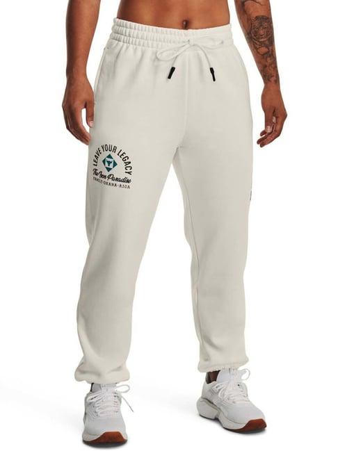 under armour white cotton printed sports joggers