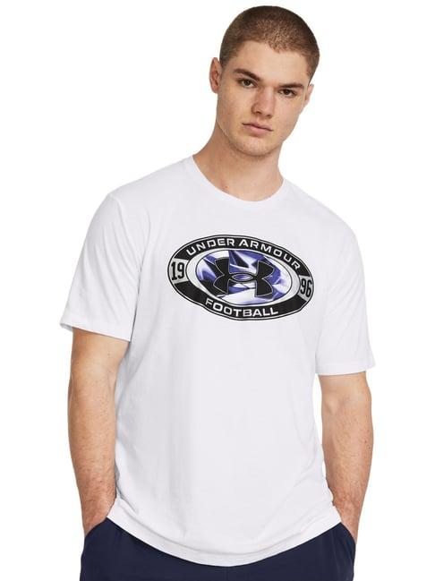 under armour white cotton slim fit printed t-shirt