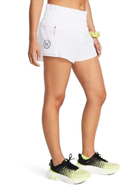 under armour white mid rise sports shorts