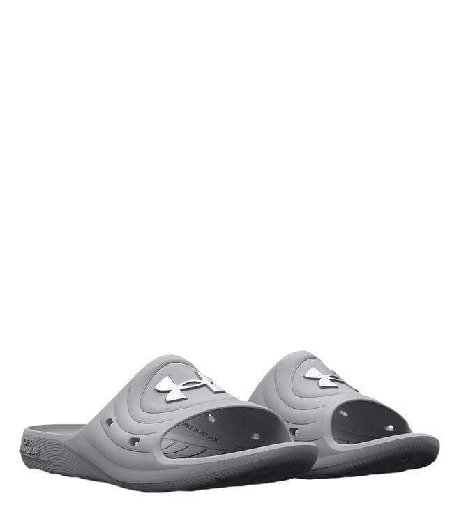 under armour women's locker iv sl grey logo slide sandals