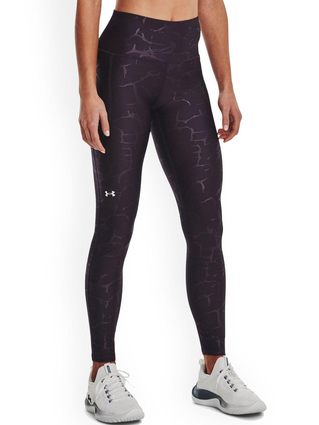 under armour women emboss patterned ankle-length tights