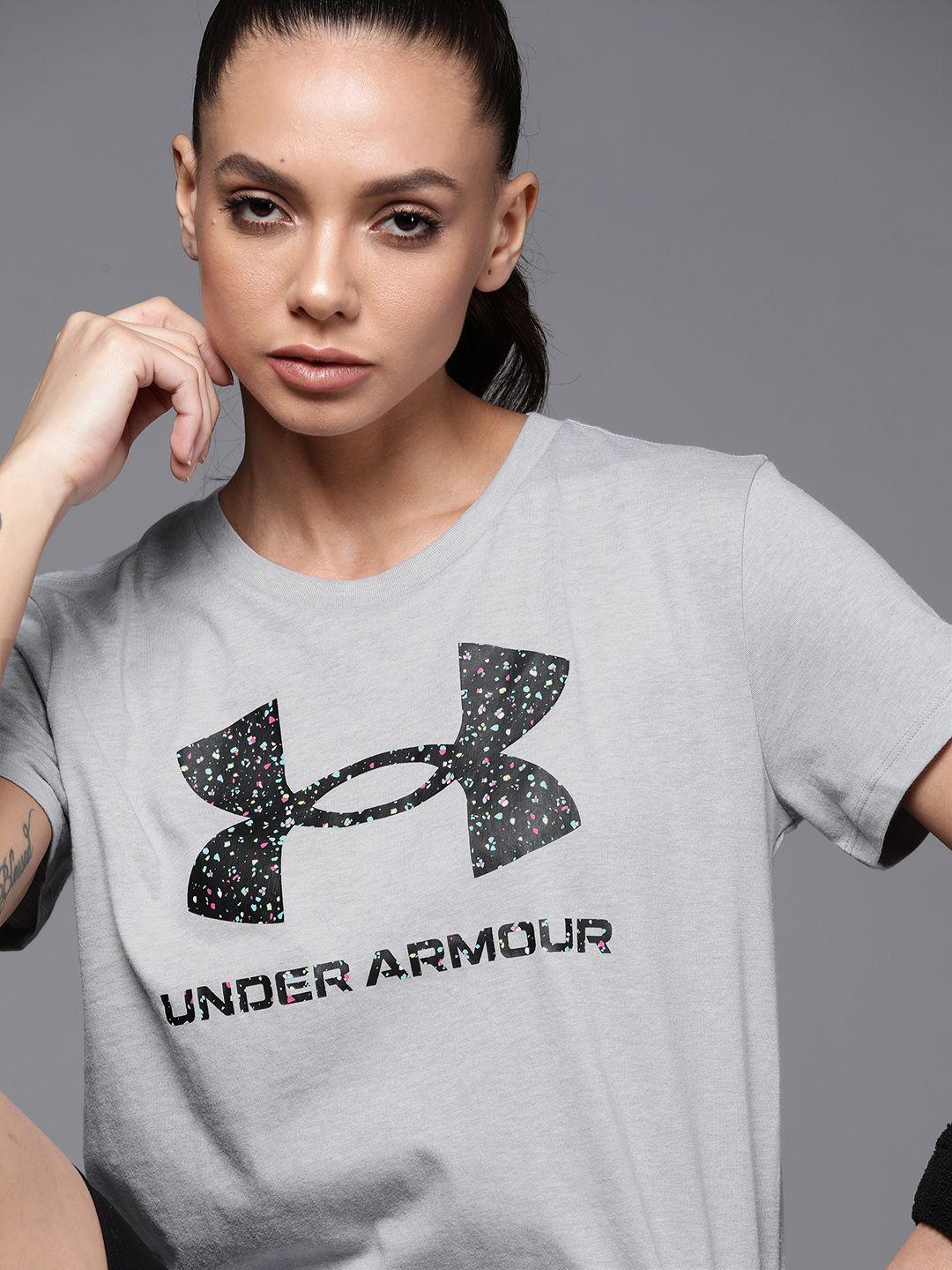 under armour women grey & black sportstyle graphic t-shirt