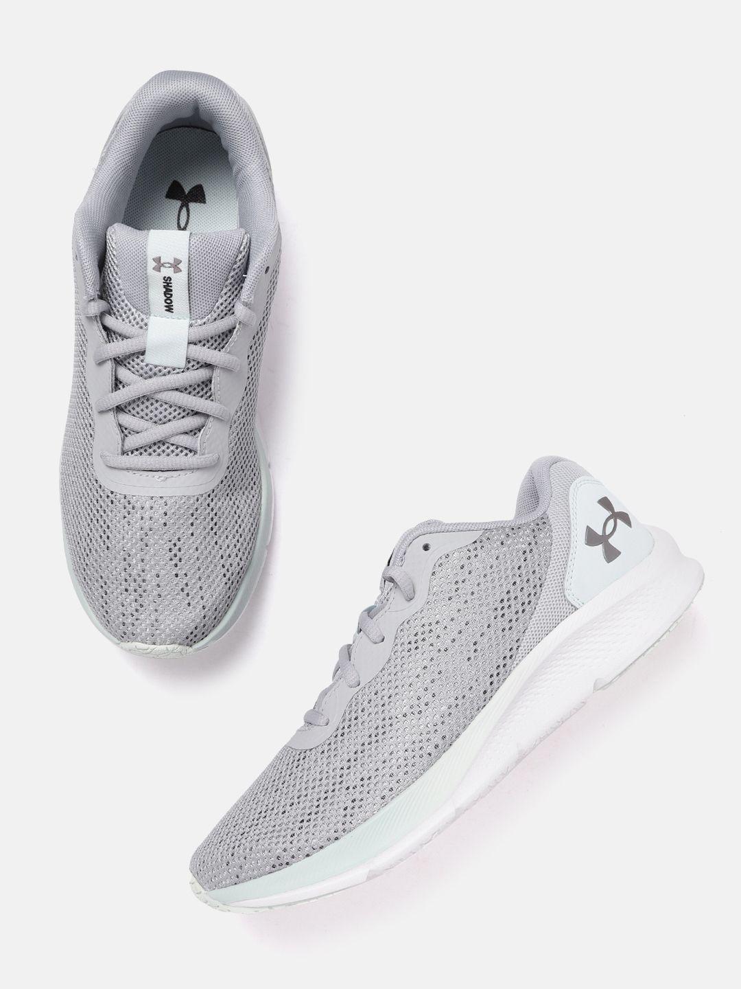 under armour women grey woven design shadow running shoes