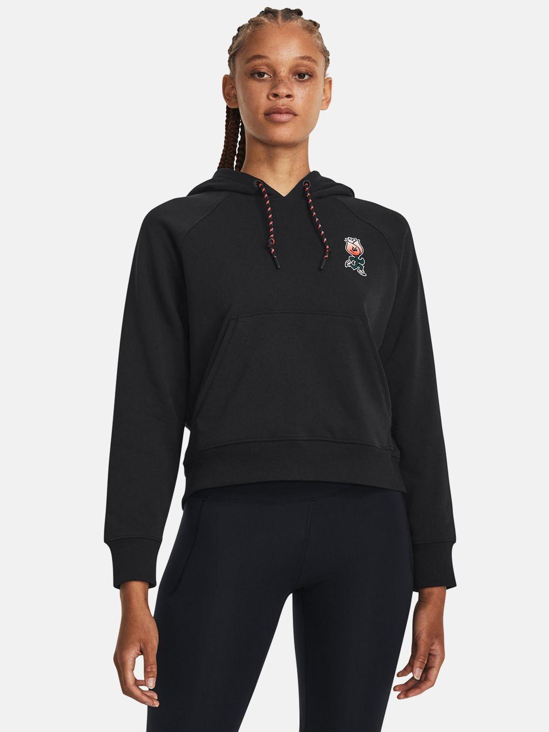 under armour women heavyweight terry printed hooded sweatshirt