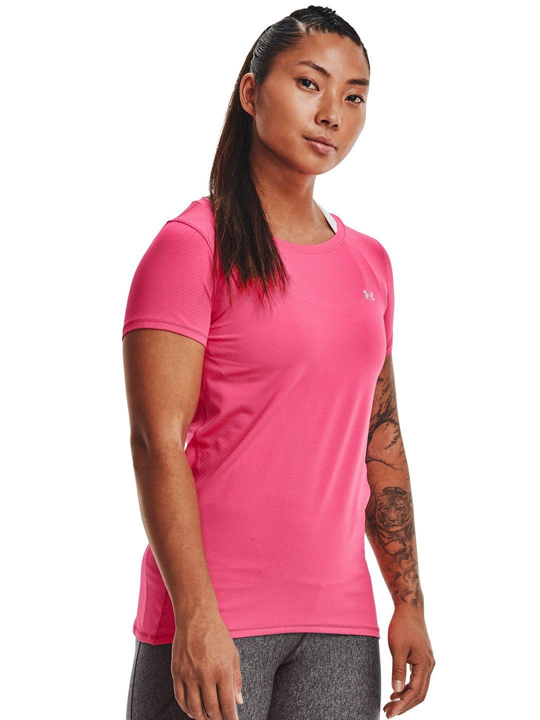 under armour women pink ua hg armour ss t-shirt