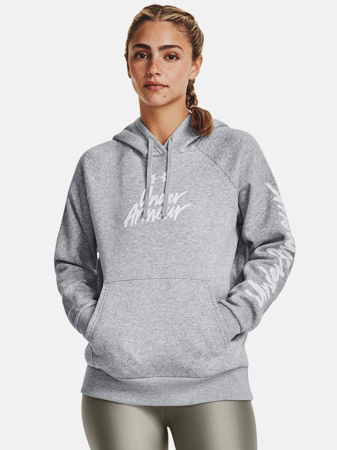 under armour women rival fleece graphic printed hooded sweatshirt