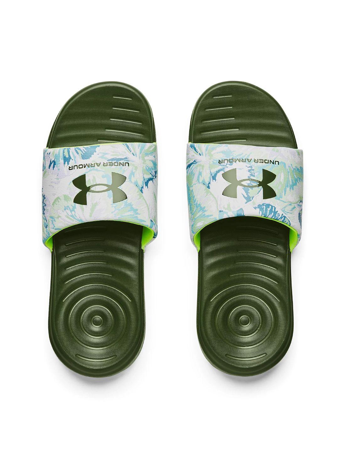 under armour women white printed ua ansa graphic sliders