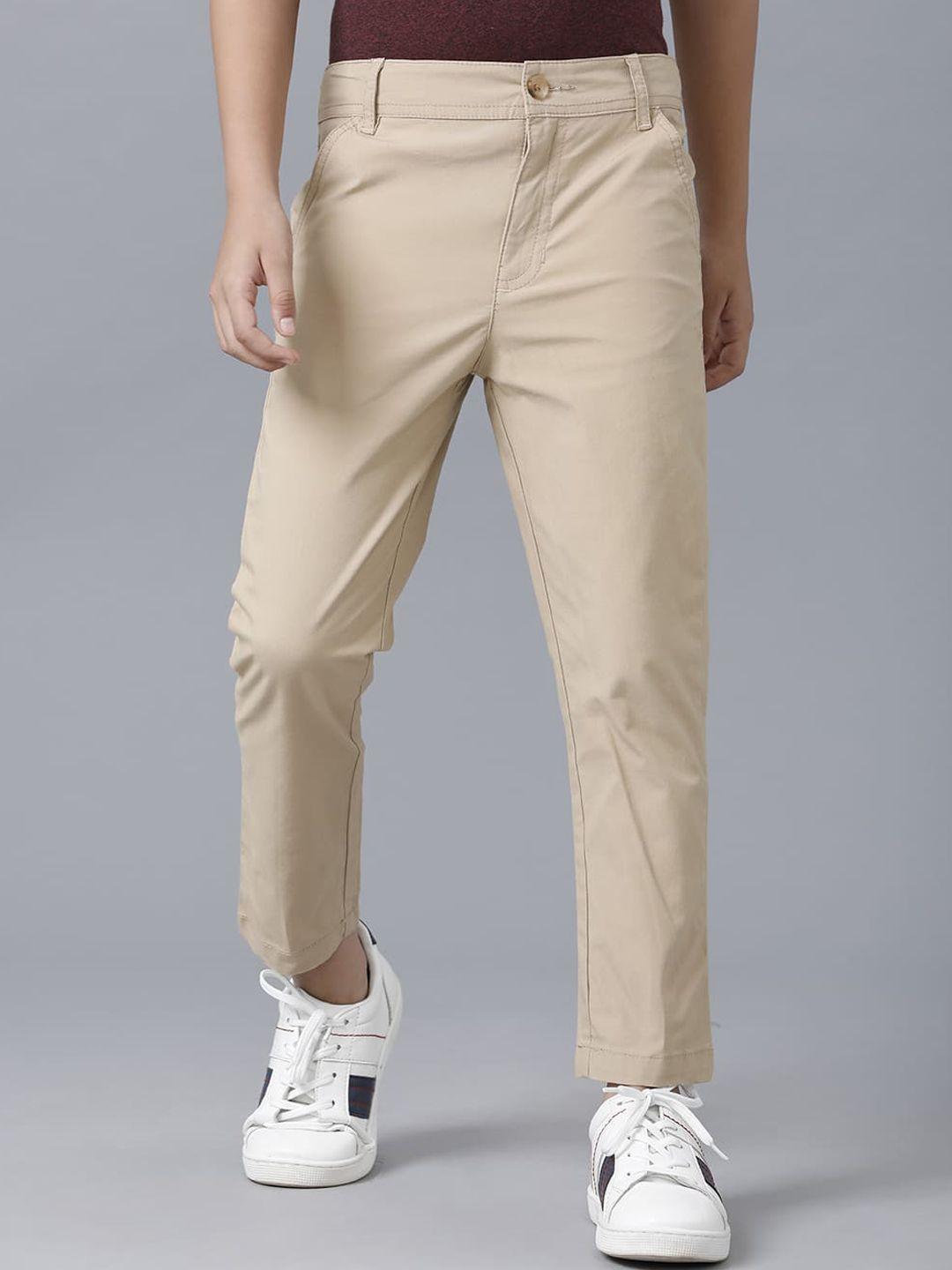 under fourteen only boys beige slim fit chinos