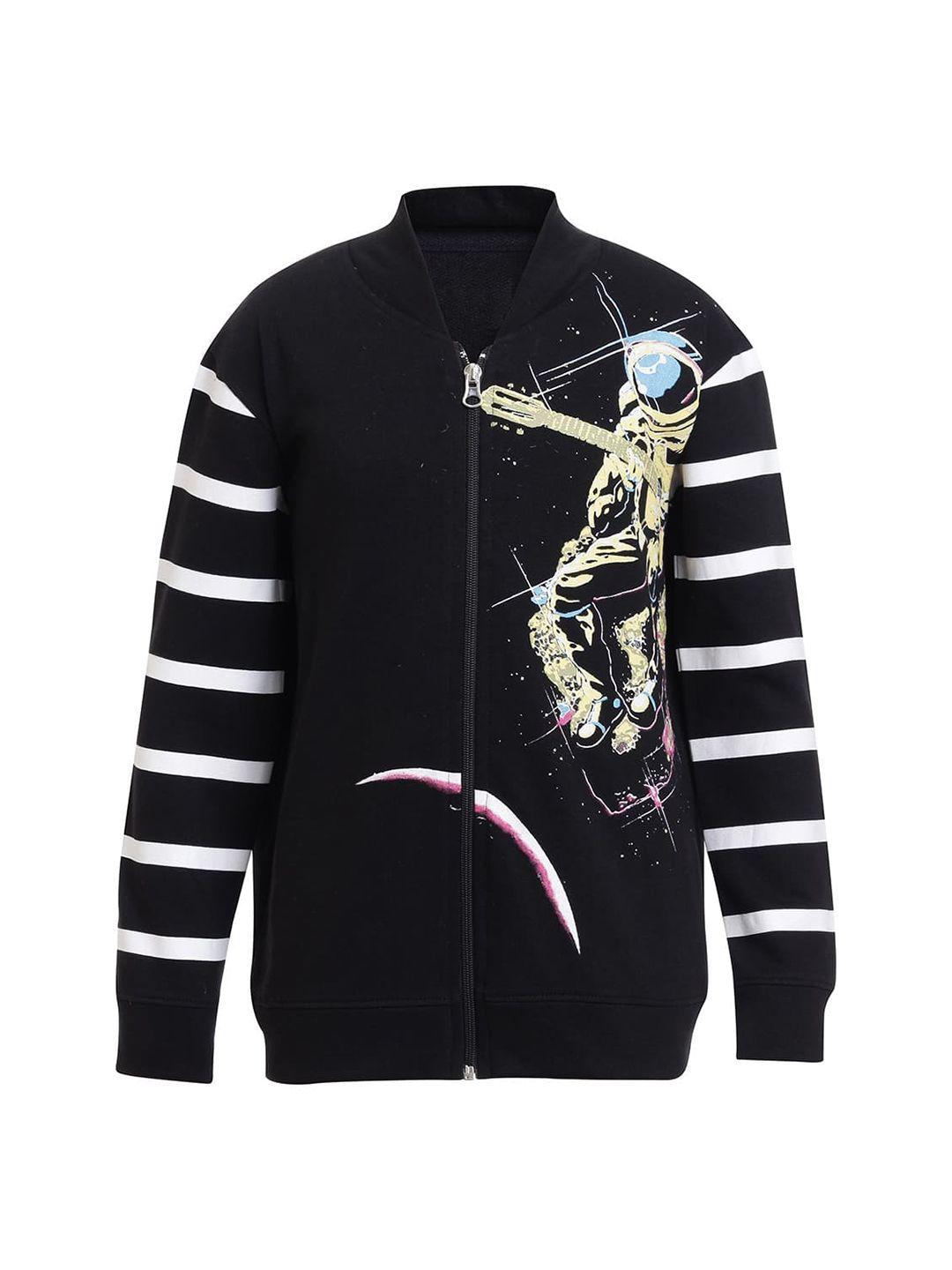 under fourteen only boys black printed cotton sweatshirt