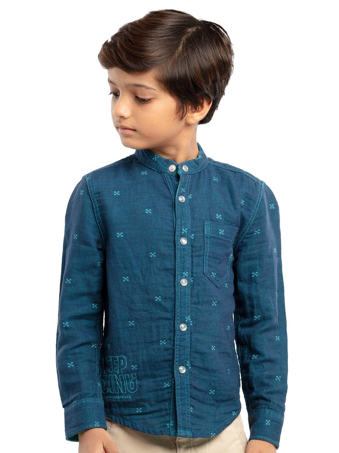 under fourteen only boys blue casual shirt