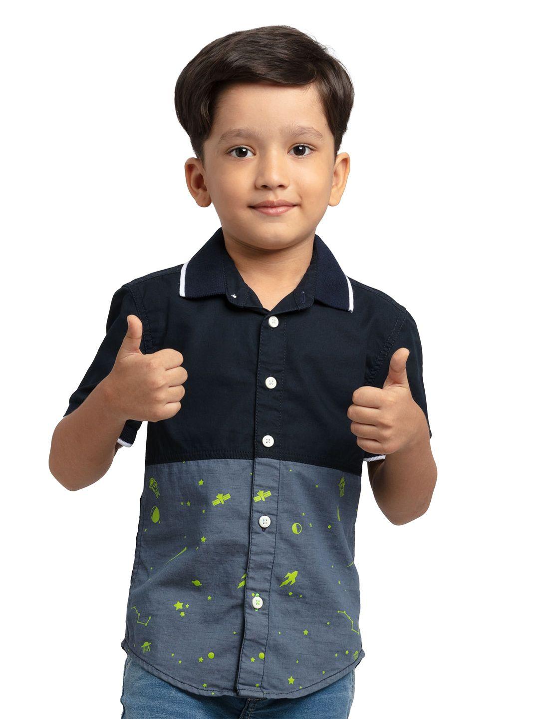 under fourteen only boys blue casual shirt