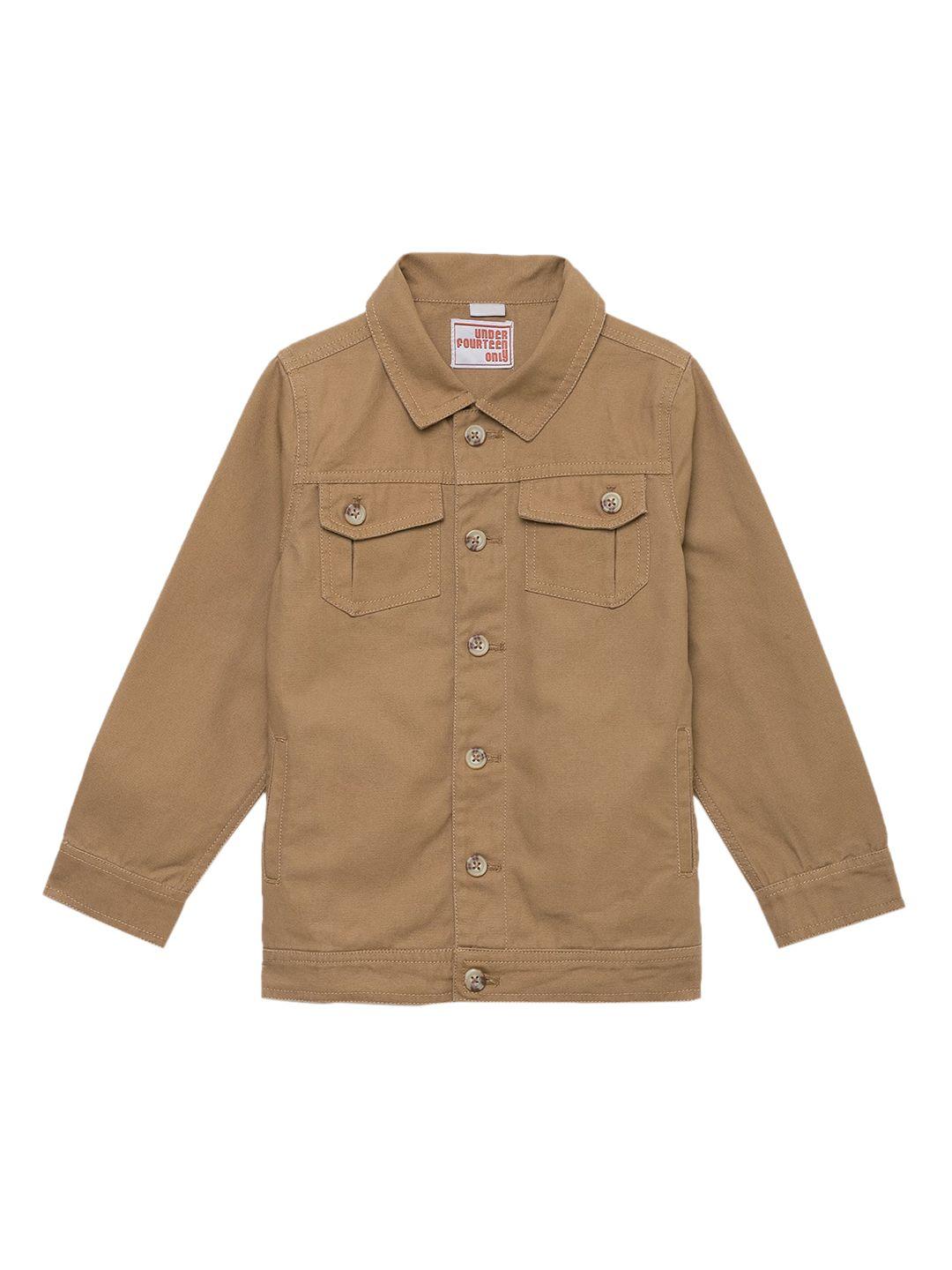 under fourteen only boys brown cotton tailored jacket