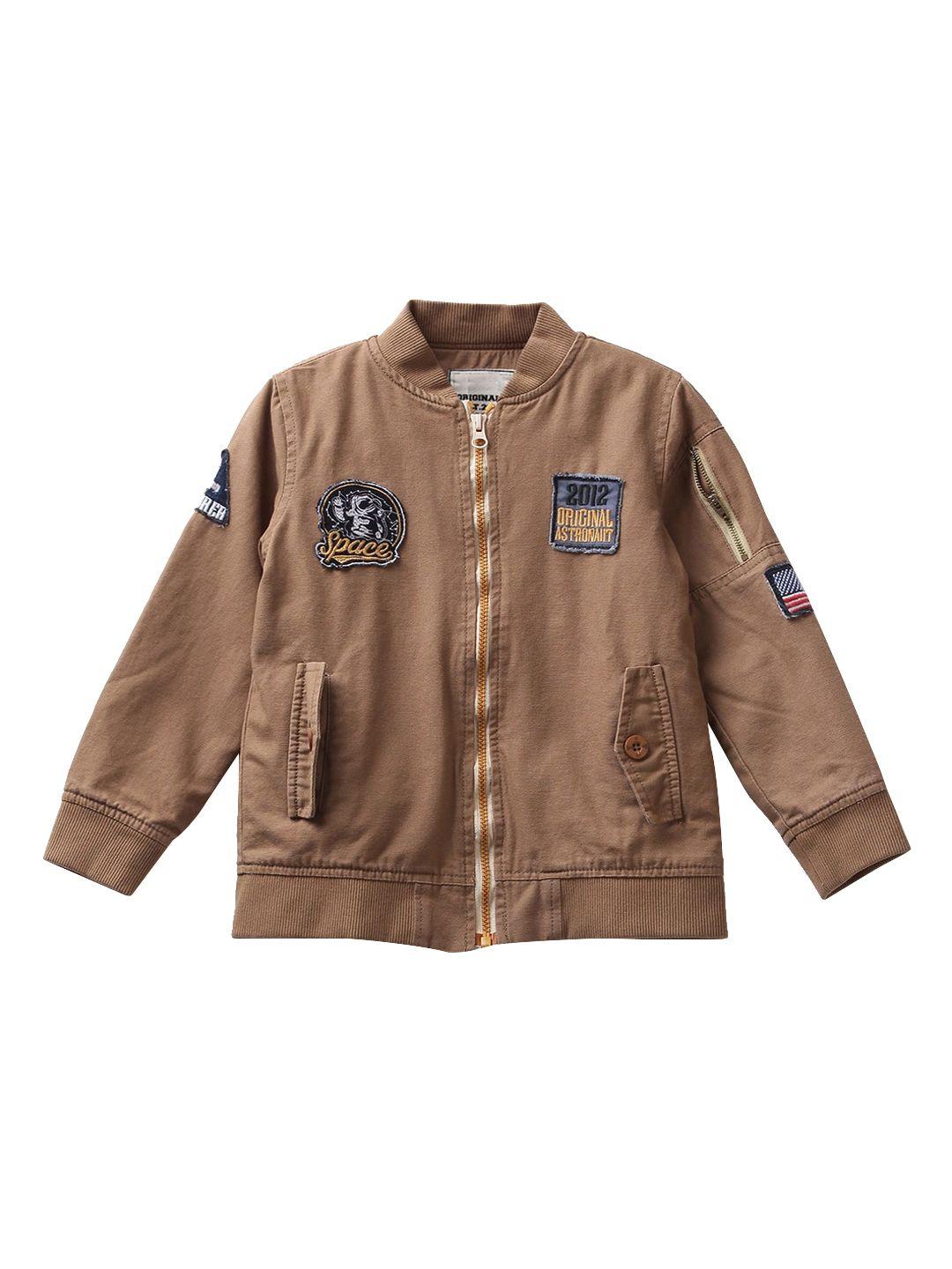 under fourteen only boys brown cotton tailored jacket