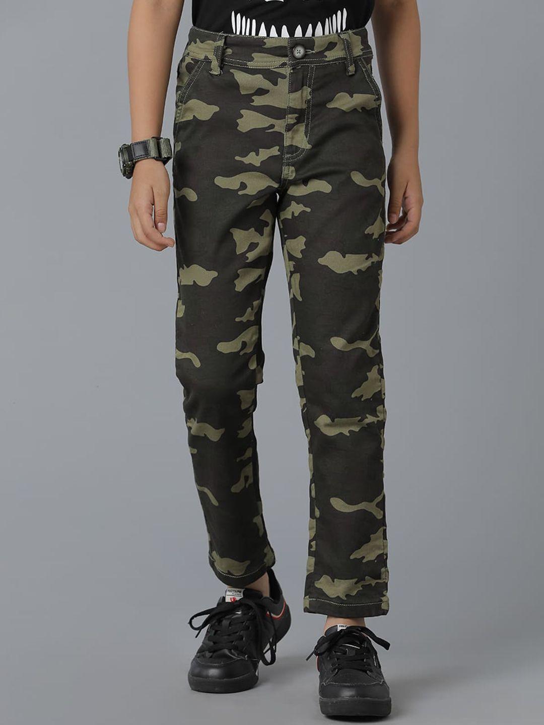 under fourteen only boys camouflage printed cotton cargos