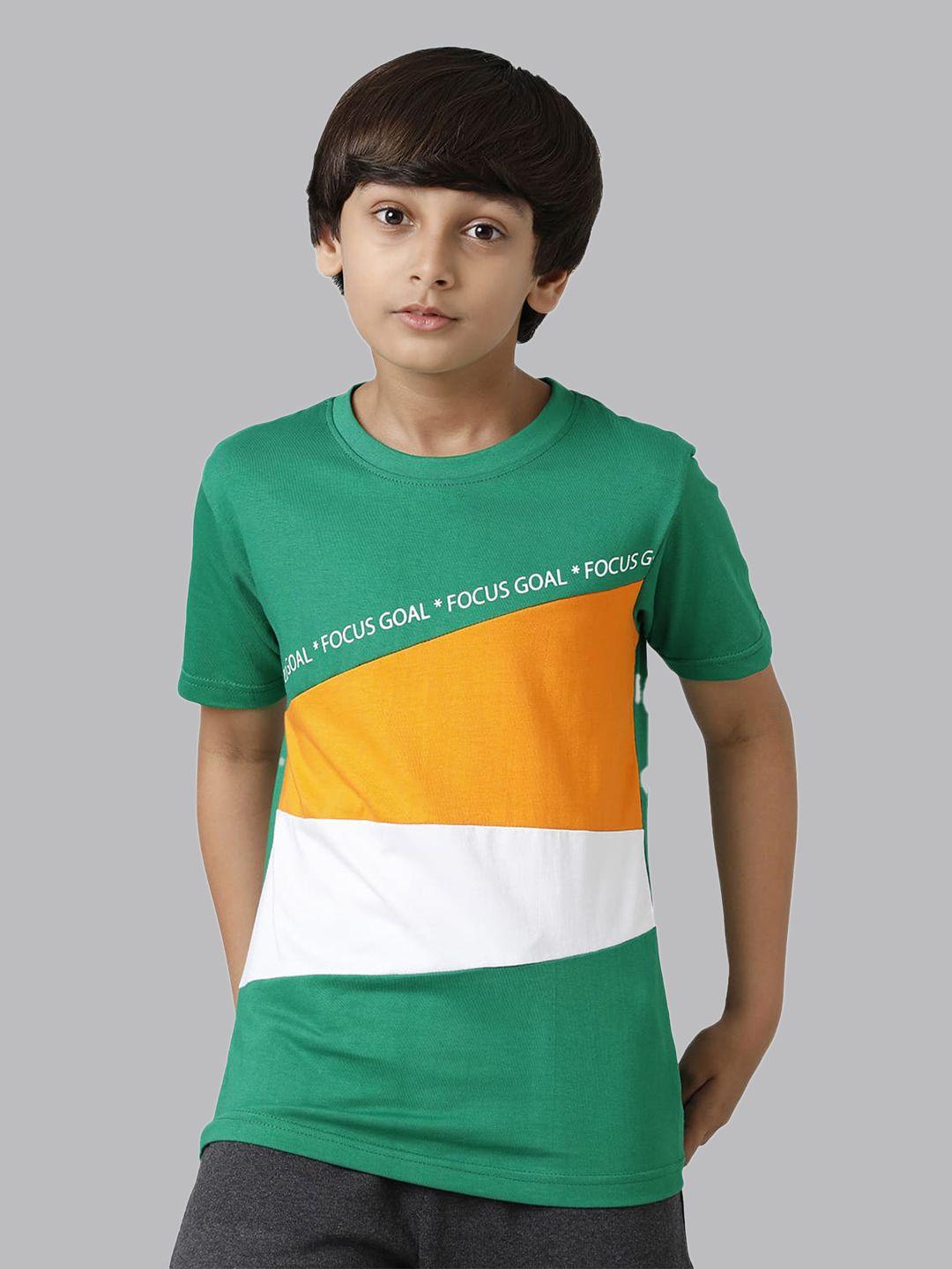 under fourteen only boys colourblocked cotton t-shirt