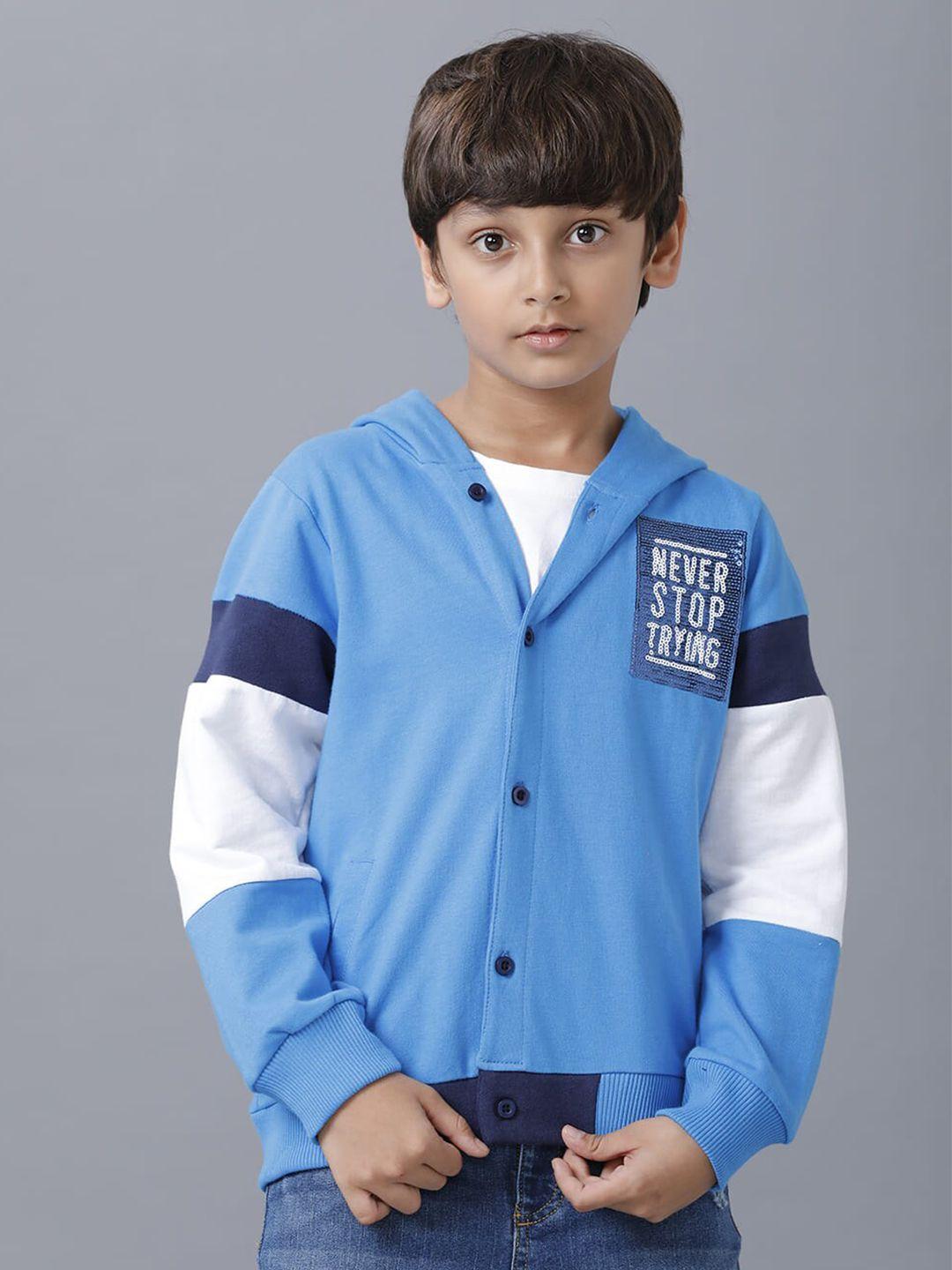 under fourteen only boys colourblocked hooded sweatshirt