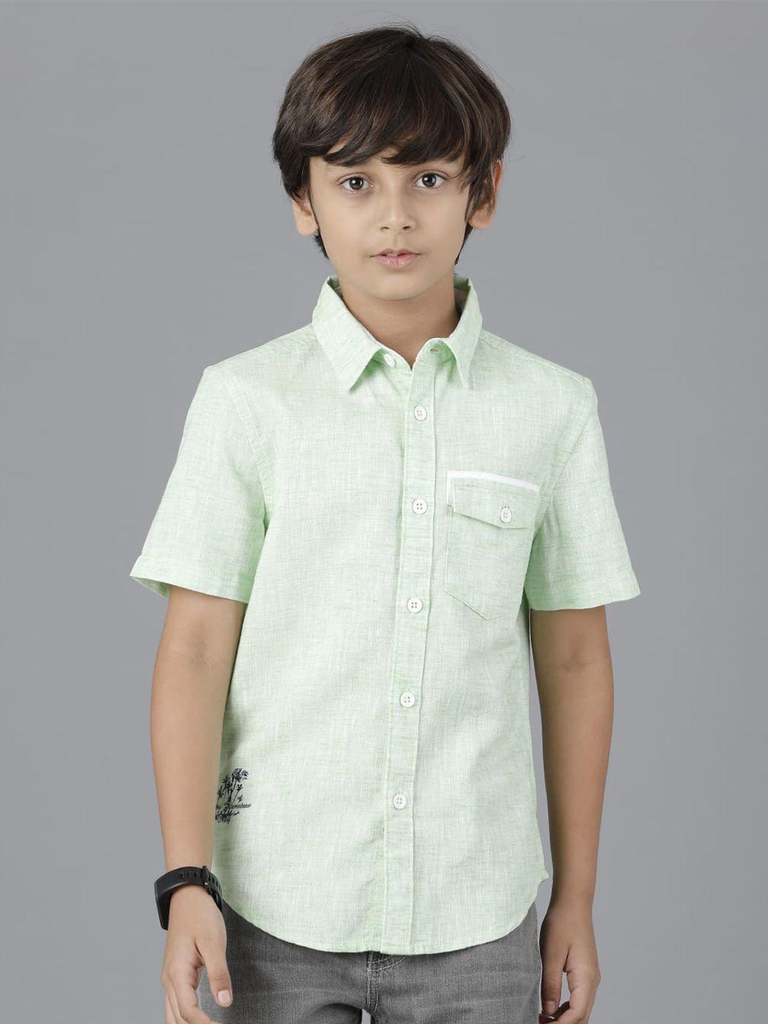 under fourteen only boys green casual shirt