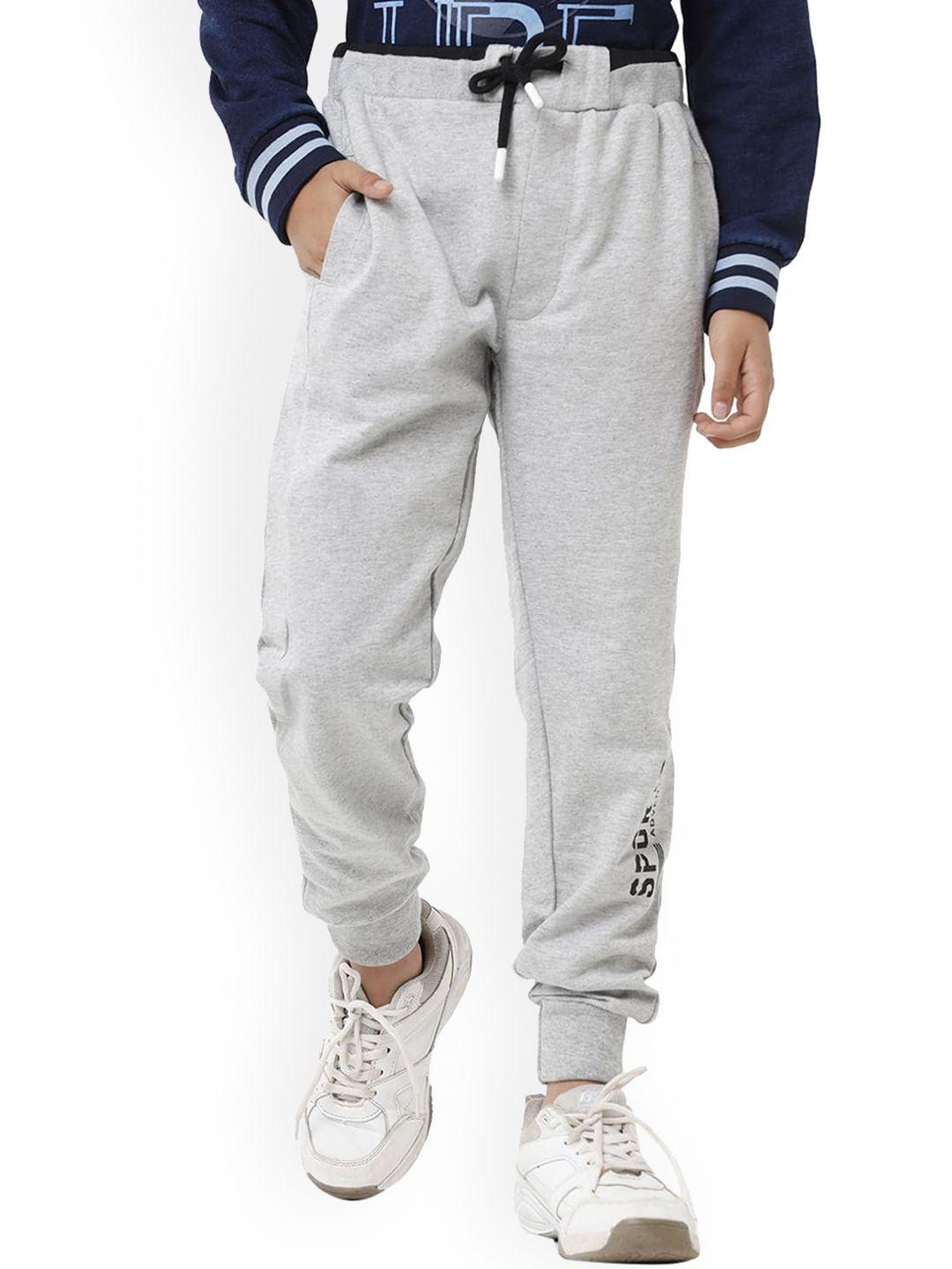 under fourteen only boys grey melange slim fit joggers trousers