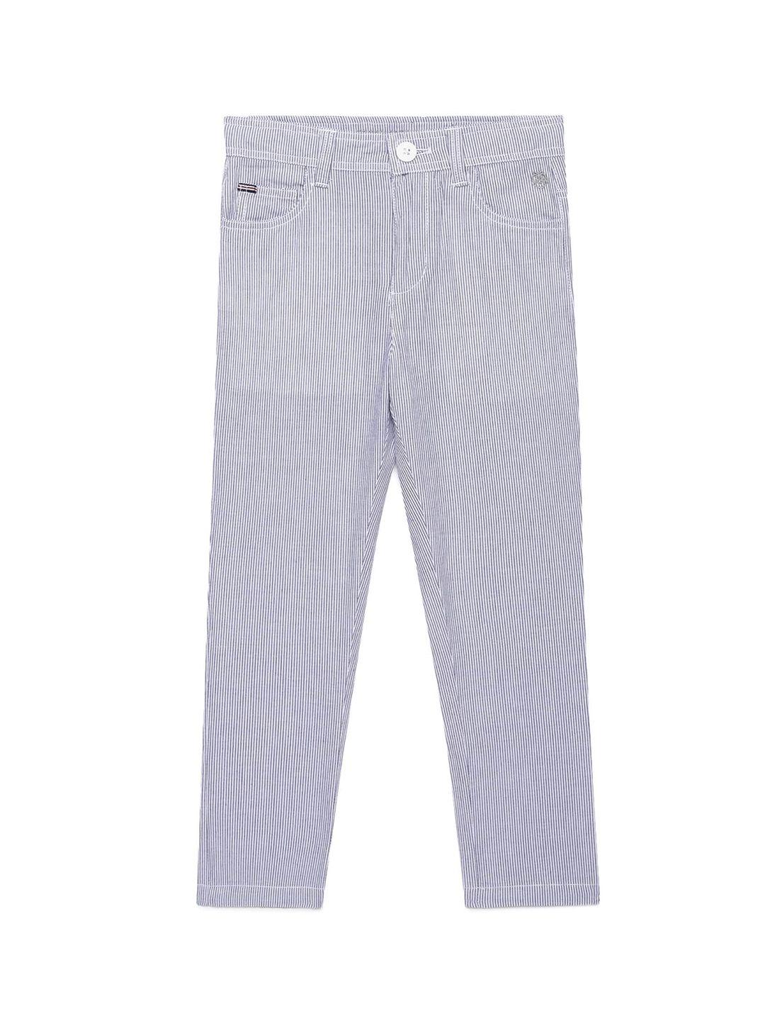 under fourteen only boys grey striped trousers