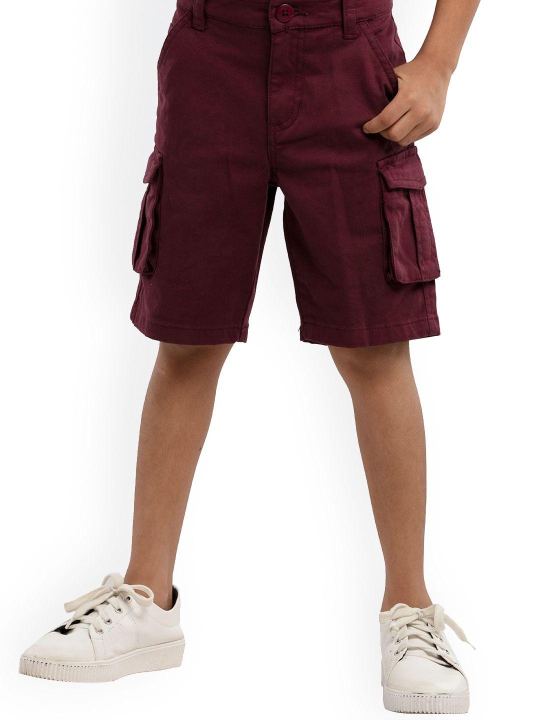 under fourteen only boys maroon cargo shorts
