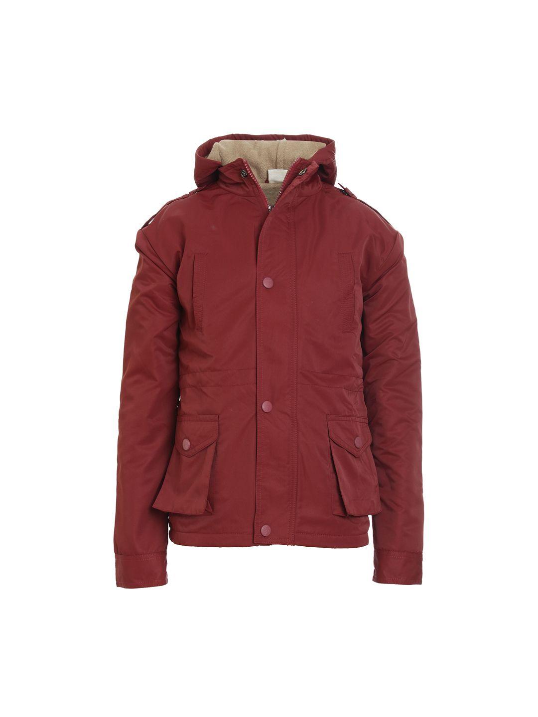 under fourteen only boys maroon solid tailored jacket
