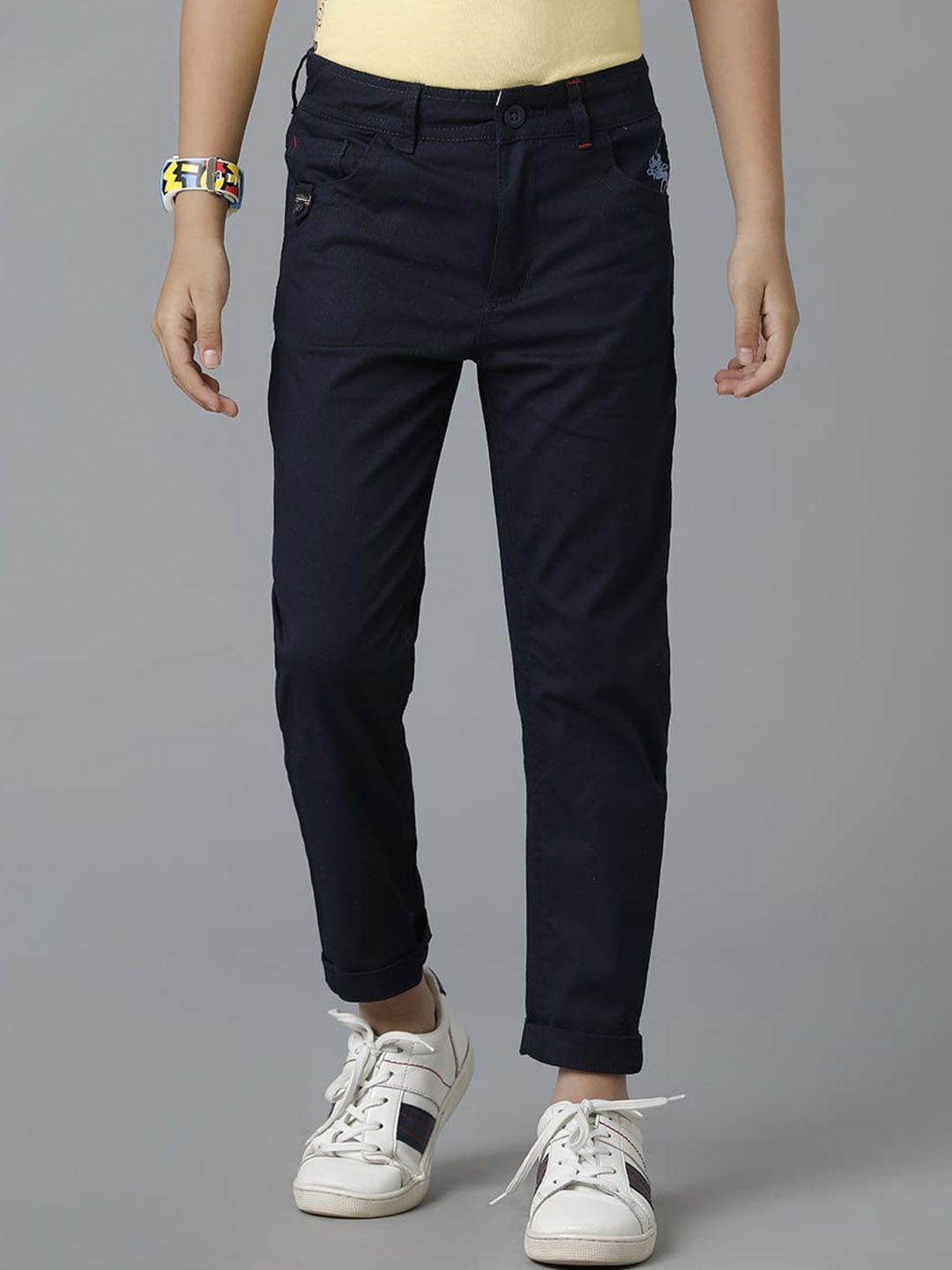 under fourteen only boys mid-rise cotton regular trousers