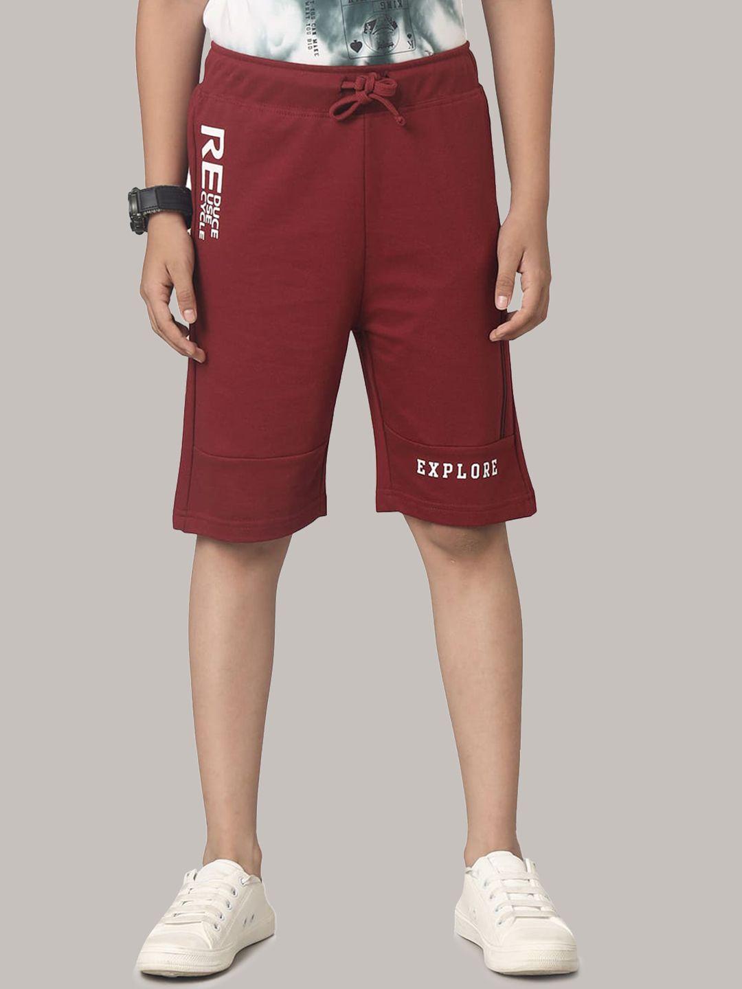under fourteen only boys mid rise cotton shorts