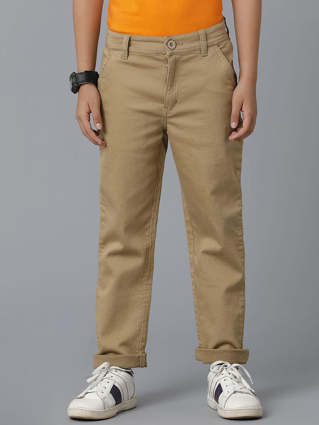 under fourteen only boys mid-rise cotton trousers