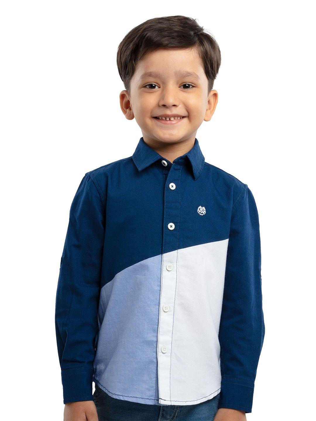 under fourteen only boys navy blue casual shirt