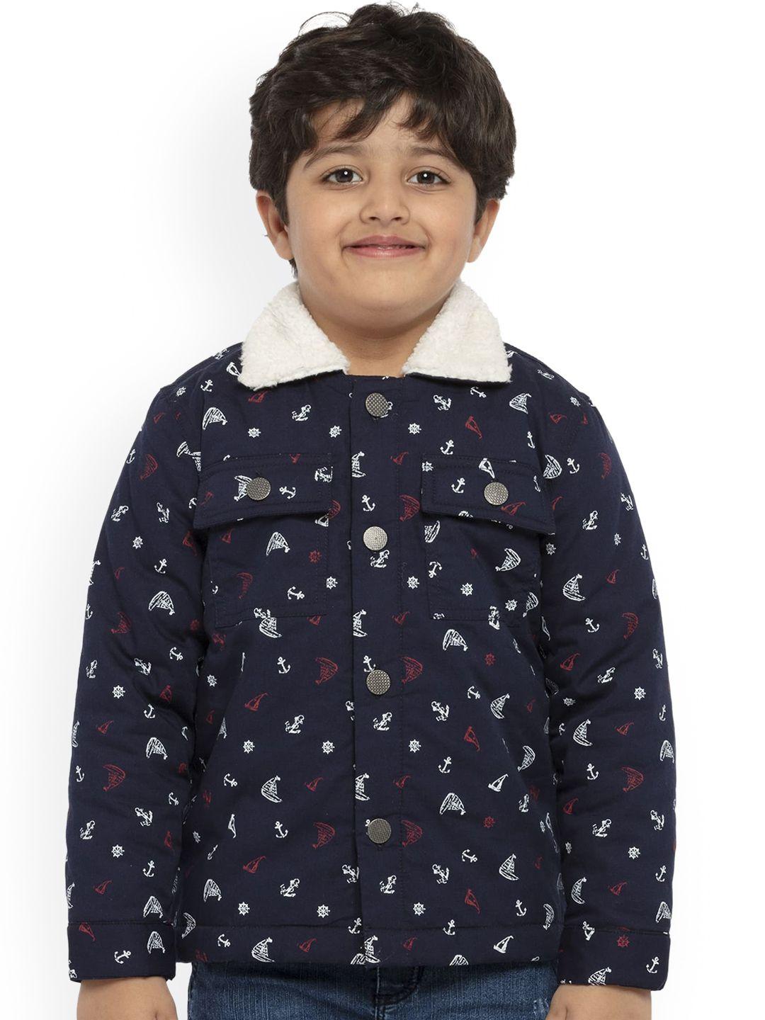 under fourteen only boys navy blue cotton bomber jacket