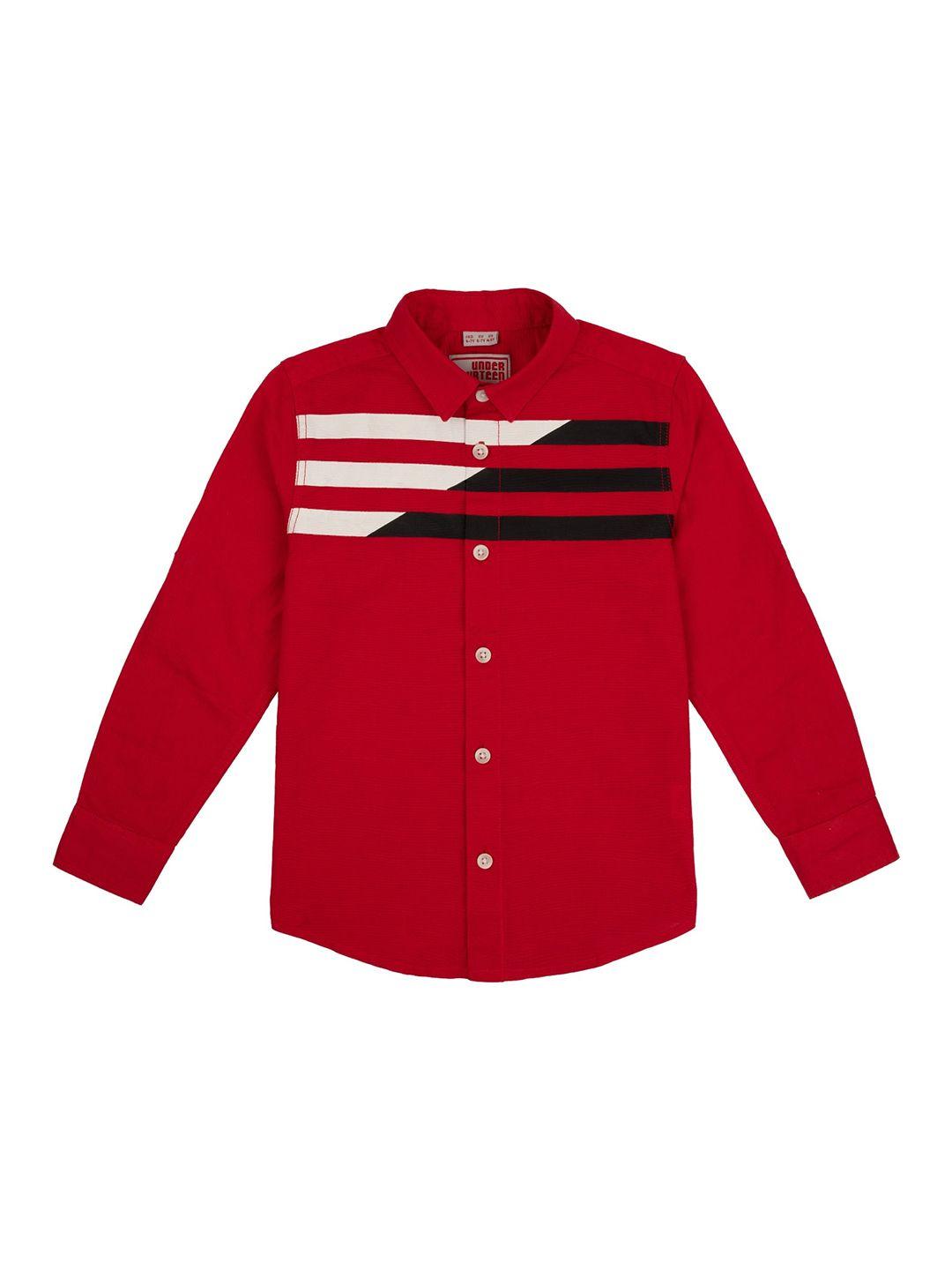 under fourteen only boys red casual shirt