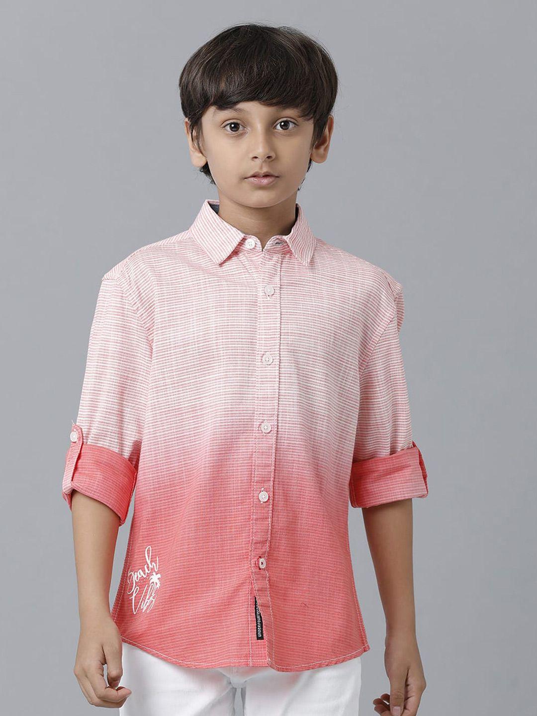 under fourteen only boys striped cotton casual shirt
