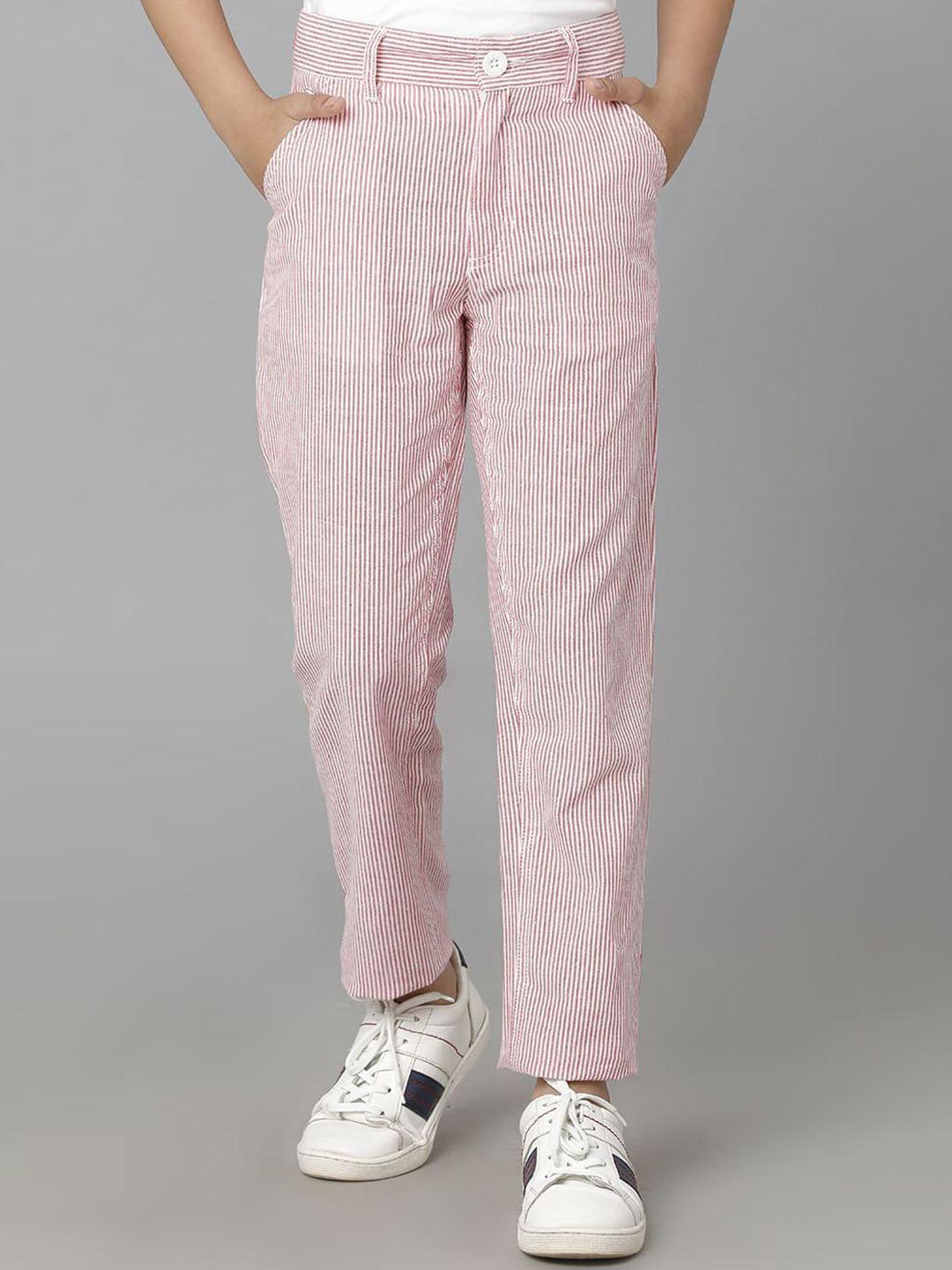 under fourteen only boys striped cotton trousers