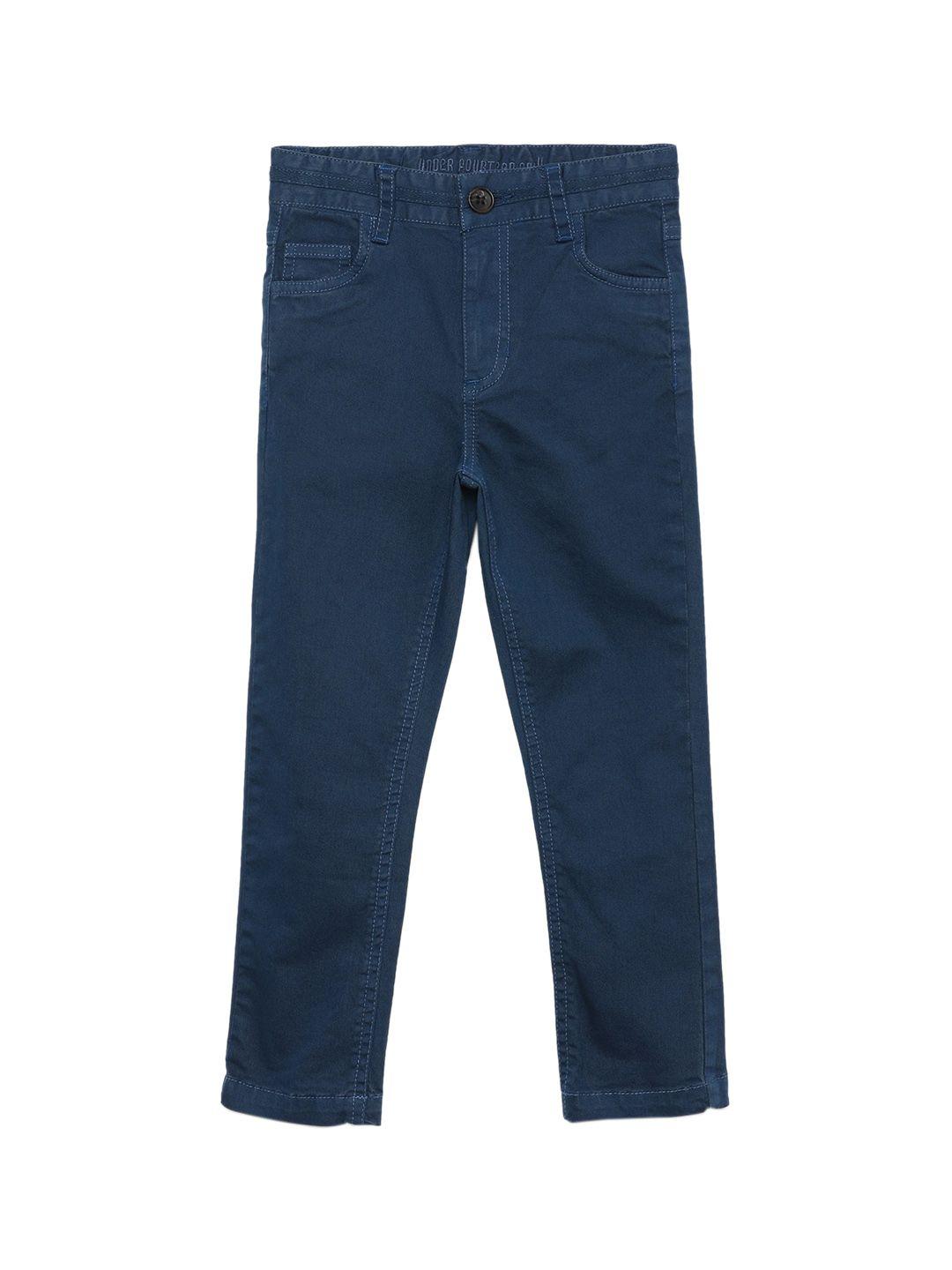 under fourteen only boys teal slim fit trousers