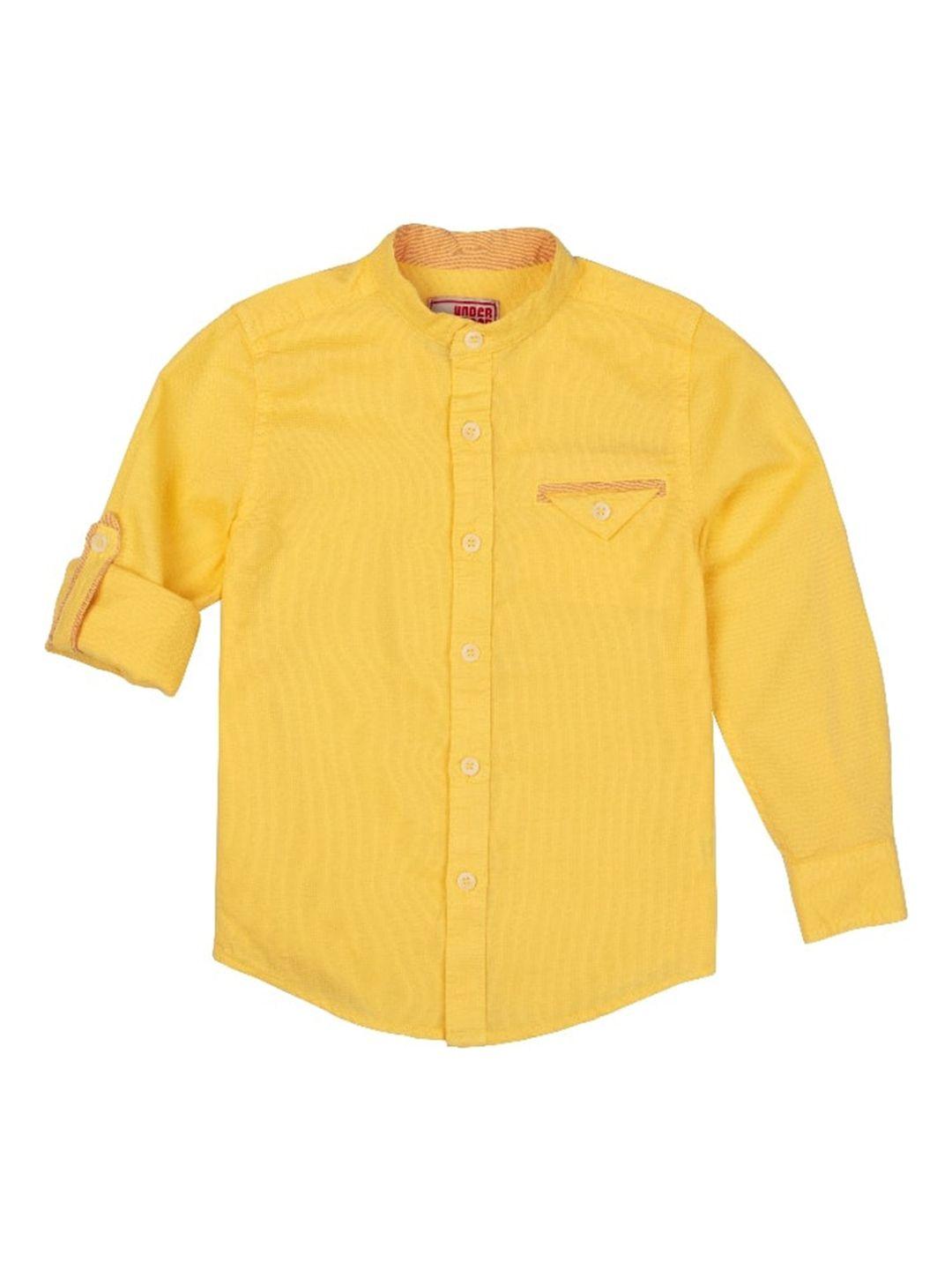 under fourteen only boys yellow casual shirt