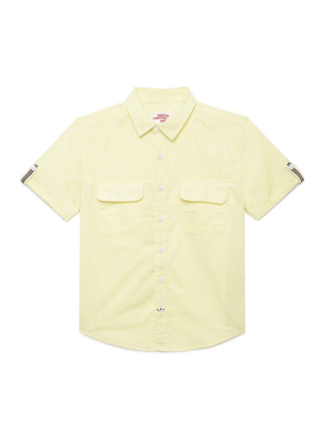 under fourteen only boys yellow casual shirt