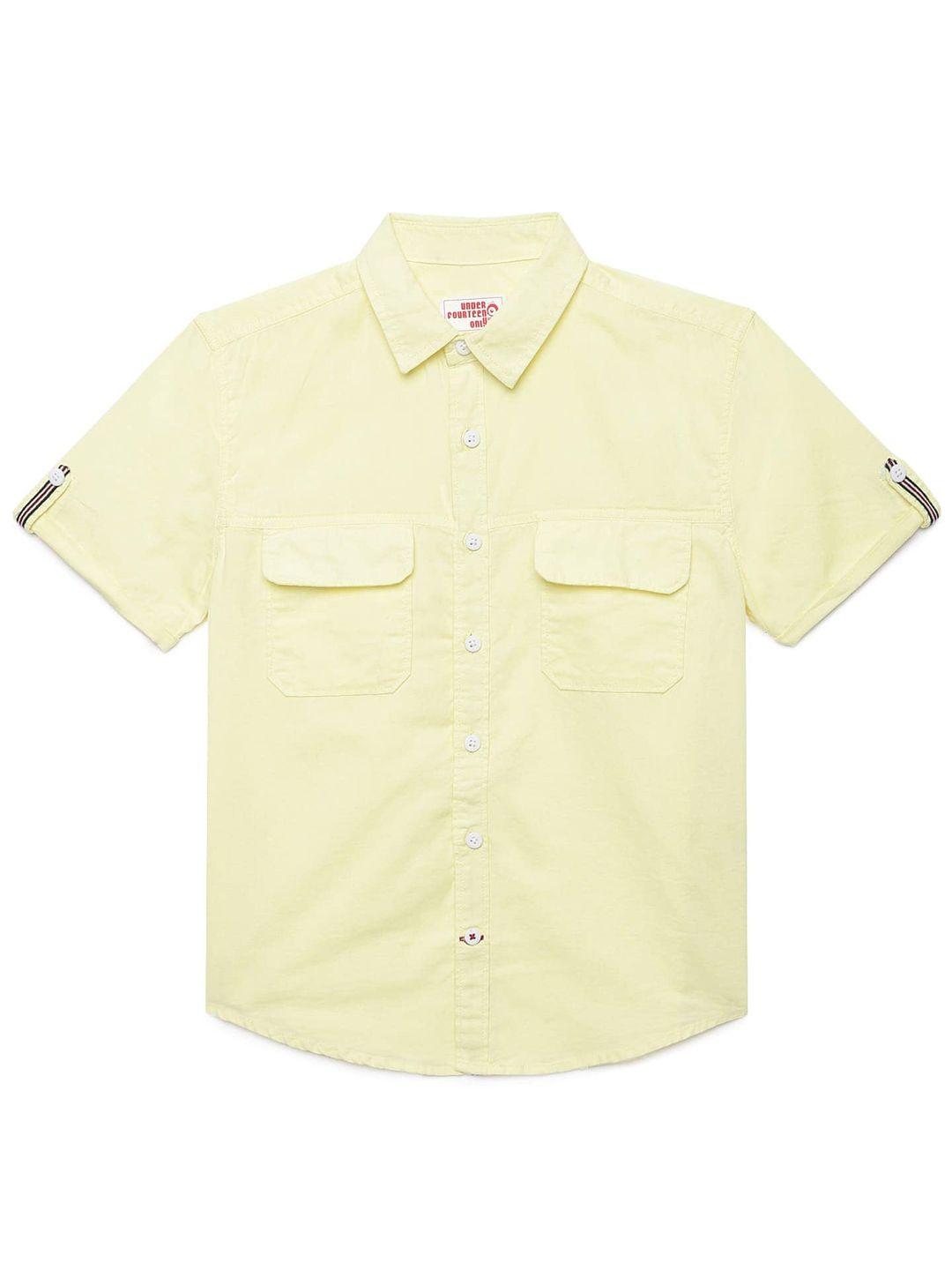 under fourteen only boys yellow casual shirt