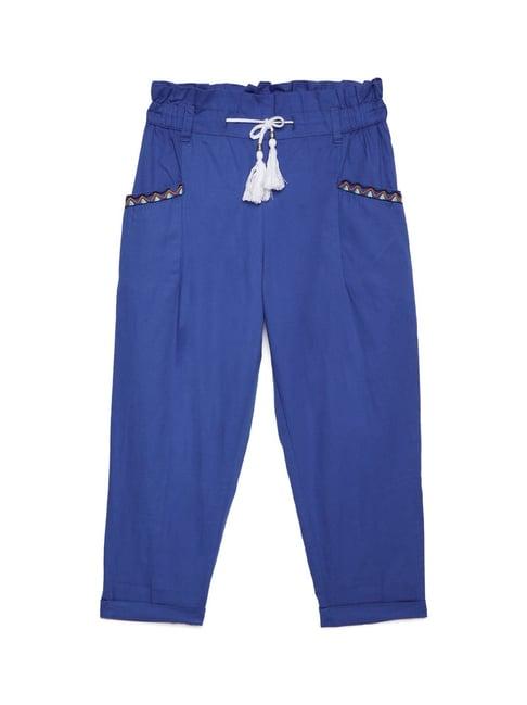 under fourteen only kids blue embroidered pants