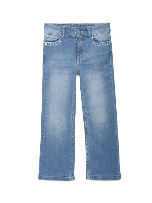 under fourteen only kids blue solid flared jeans