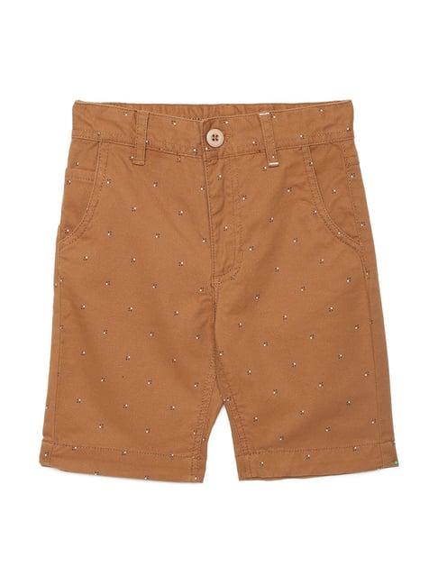 under fourteen only kids brown printed shorts