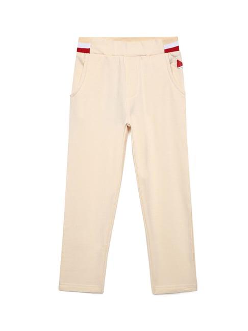 under fourteen only kids cream solid pants