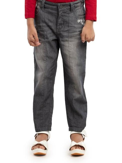 under fourteen only kids grey solid trousers