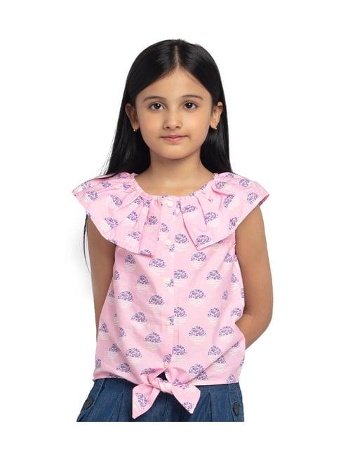 under fourteen only kids pink printed top